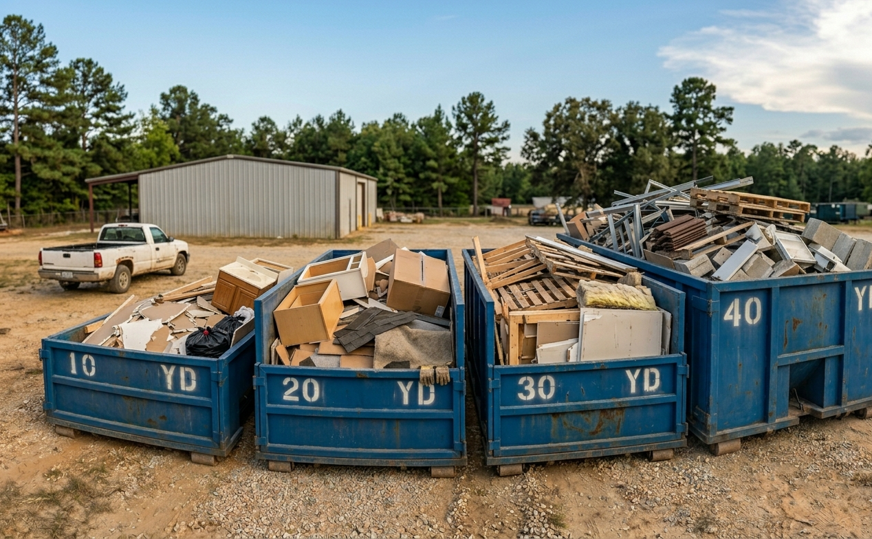 10 yard 20 yard 30 yard and 40 yard dumpster rental sizes in Tyler TX