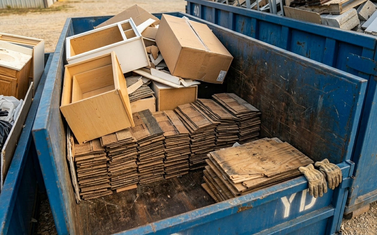 Large construction dumpster rental for contractor jobsite cleanup in Tyler TX